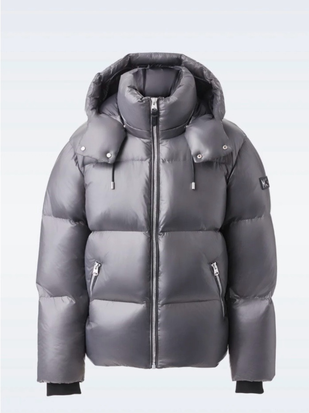 Men's Puffer Jacket in Charcoal Gray with Hood